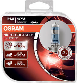OSRAM 64193NBUHCB, H4 12 V NIGHT BREAKER DUO BOX